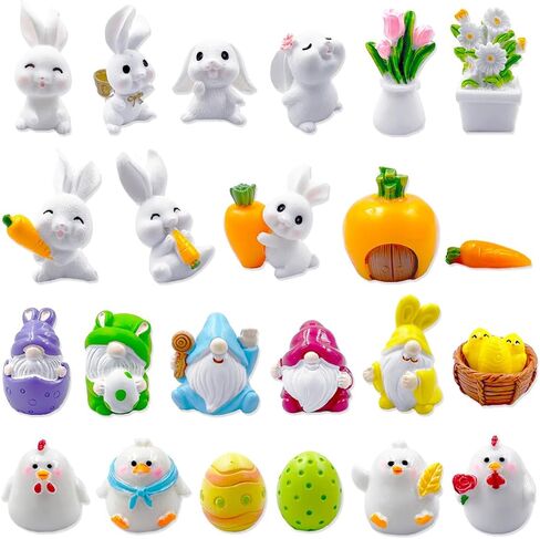 Suartus Mini Easter Eggs, 60Pcs Artificial Miniature Eggs Fake Resin Chicken Bird Eggs for DIY Crafts Easter Spring Party Decorations Photo Props Table Garden Outdoor Bird Nest Decor in Kuwait