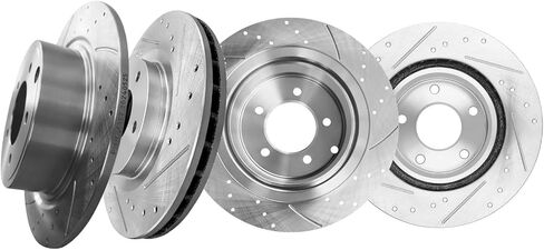 PM Auto Set of 4 Front 294mm-Rear 302mm Drilled Slotted Brake Disc Rotors Compatible With 2011-2014 Chrysler 200 in Saudi Arabia