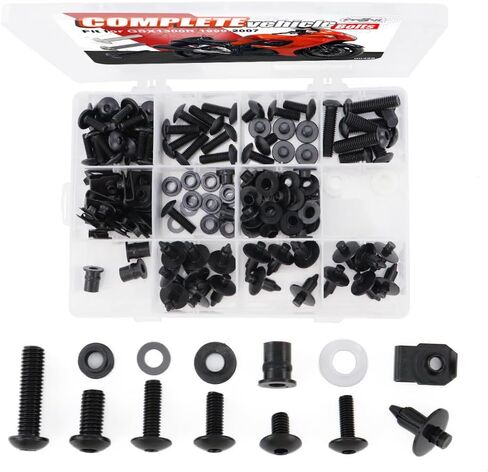 Complete Fairing Kit Bolts Set Fit for GSX1300R Hayabusa 1999-2007 Hayabusa GSX-1300R Full Sets Cowling Screws Mounting Kits Fairing Bolt Washer Nut Cowling Screw (Black) in Kuwait