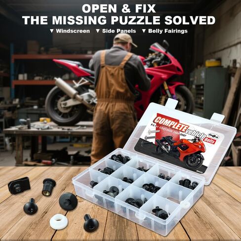 Complete Fairing Kit Bolts Set Fit for GSX1300R Hayabusa 1999-2007 Hayabusa GSX-1300R Full Sets Cowling Screws Mounting Kits Fairing Bolt Washer Nut Cowling Screw (Black) in Kuwait