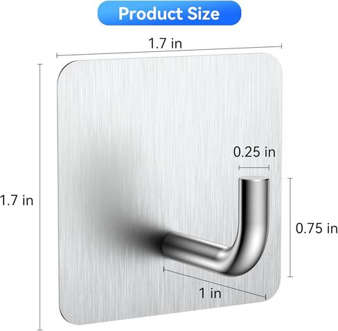خطافات جدارية لاصقة من KRUI لبطانيات الحريق في حالات الطوارئ، خطافات تعليق على الحائط من الفولاذ المقاوم للصدأ شديدة التحمل مقاومة للماء ومقاومة للحريق للمنزل والمطبخ والحمام والمكتب، عبوة من قطعتين in Kuwait