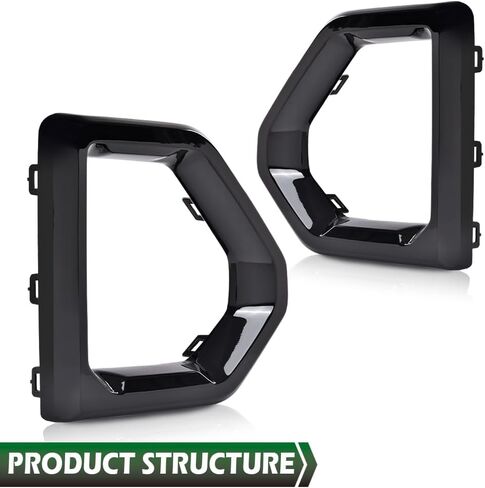 GRAND ORANGE Front Fog Light Outer Bezel Cover Set Left&Right Compatible with GMC Sierra 2019-2021 Denali SLT AT4 (NOT fit SLE, Base or Elevation Models) 84176753, 84176752 Glossy Black in Saudi Arabia