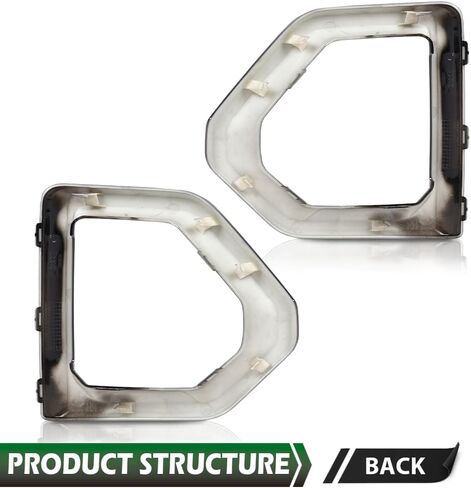 GRAND ORANGE Front Fog Light Outer Bezel Cover Set Left&Right Compatible with GMC Sierra 2019-2021 Denali SLT AT4 (NOT fit SLE, Base or Elevation Models) 84176753, 84176752 Glossy Black in Saudi Arabia