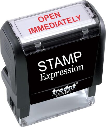 StampExpression - Open Immediately Office Self Inking Rubber Stamp - Red Ink (A-5334) in Saudi Arabia