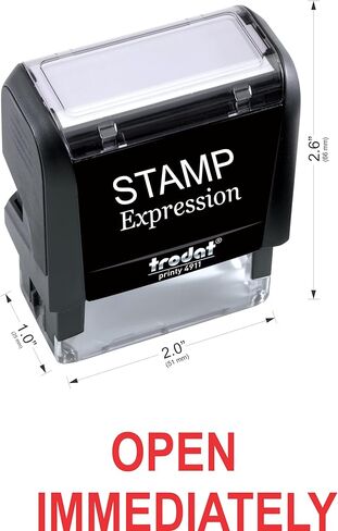 StampExpression - Open Immediately Office Self Inking Rubber Stamp - Red Ink (A-5334) in Saudi Arabia
