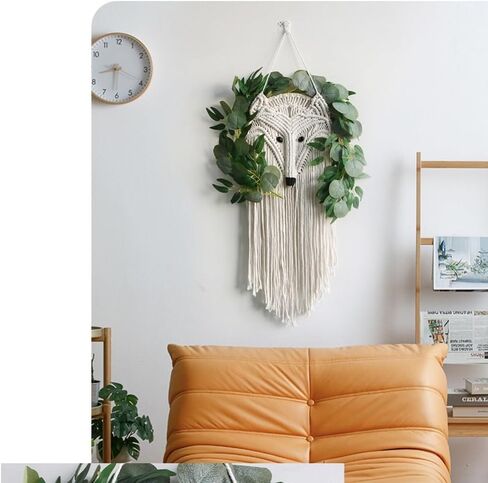 Large Macrame Wall Hanging, 88 * 26cm/34''*10'' Bohemian Style Art Decor, Linen Tapestry For Home/Bedroom/Wedding Decoration, Bohemian Home Decoration, Large Macrame Art Backdrop in Kuwait