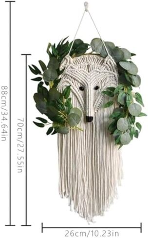 Large Macrame Wall Hanging, 88 * 26cm/34''*10'' Bohemian Style Art Decor, Linen Tapestry For Home/Bedroom/Wedding Decoration, Bohemian Home Decoration, Large Macrame Art Backdrop in Kuwait