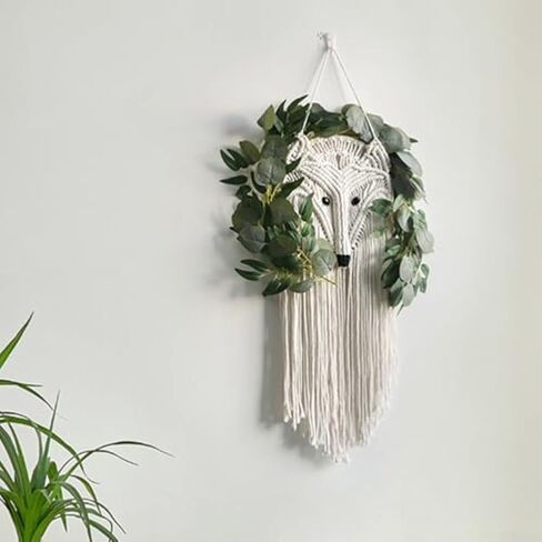 Large Macrame Wall Hanging, 88 * 26cm/34''*10'' Bohemian Style Art Decor, Linen Tapestry For Home/Bedroom/Wedding Decoration, Bohemian Home Decoration, Large Macrame Art Backdrop in Kuwait