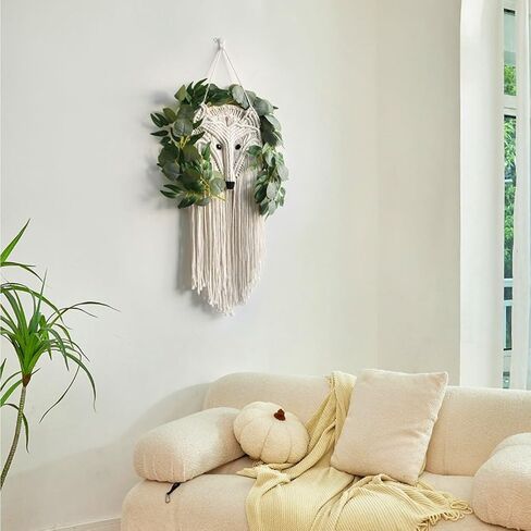 Large Macrame Wall Hanging, 88 * 26cm/34''*10'' Bohemian Style Art Decor, Linen Tapestry For Home/Bedroom/Wedding Decoration, Bohemian Home Decoration, Large Macrame Art Backdrop in Kuwait