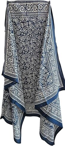 Hand Block Print Sarong, Women Bikini Cover Hand Dyed Scarves Indian Hand Block Print Scarves,Stole Cotton Scarves Size 44x72 Inch ss08 in Kuwait