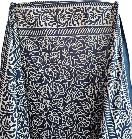 Hand Block Print Sarong, Women Bikini Cover Hand Dyed Scarves Indian Hand Block Print Scarves,Stole Cotton Scarves Size 44x72 Inch ss08 in Kuwait