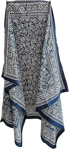Hand Block Print Sarong, Women Bikini Cover Hand Dyed Scarves Indian Hand Block Print Scarves,Stole Cotton Scarves Size 44x72 Inch ss08 in Kuwait