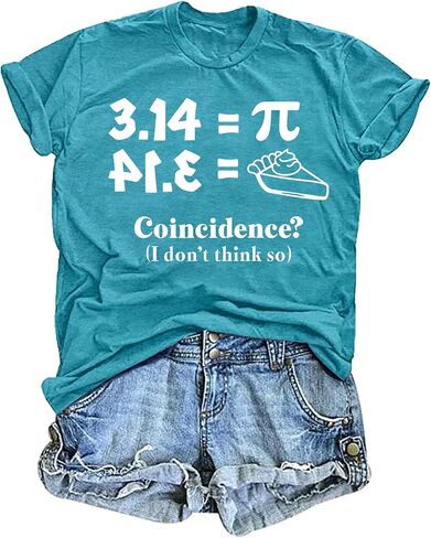 Pi Shirts for Women: Pi Day Math Teacher T-Shirt Celebrate National Pi Day Tshirt Pie 3.14 Funny Print Short Sleeve Top in Saudi Arabia