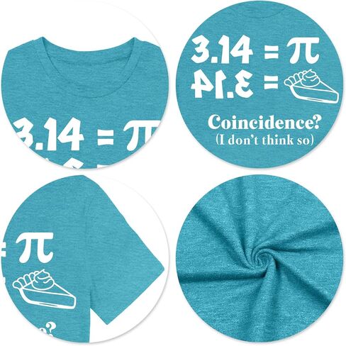 Pi Shirts for Women: Pi Day Math Teacher T-Shirt Celebrate National Pi Day Tshirt Pie 3.14 Funny Print Short Sleeve Top in Saudi Arabia