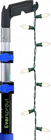 EVERSPROUT 7-to-24 Foot Utility Hook with Extension Pole (30 Foot Reach) | Installing and Hanging Christmas/String Lights, Birdfeeders, Reaching High Places | Heavy-Duty Telescoping Extension Pole in Kuwait
