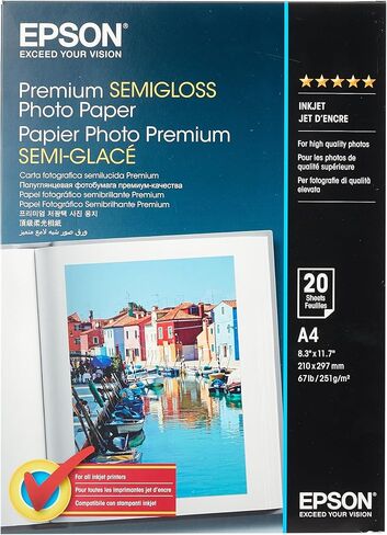 Epson Premium Semigloss Photo A4 Paper stylus color 200 in Saudi Arabia