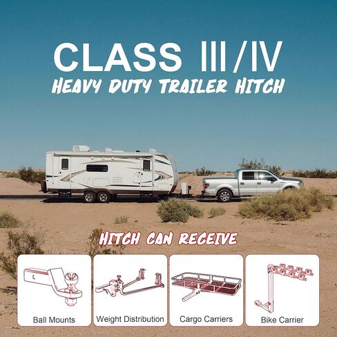 DBXB-RV Class 3 Trailer Hitch Standard 2-Inch Receiver Compatible with 2007-2021 Toyota Tundra (Excluding Factory Receiver), Multi-Fit Hitch to Receive Ball Mount, Cargo Carrier, Bike Rack. 13198 in Saudi Arabia