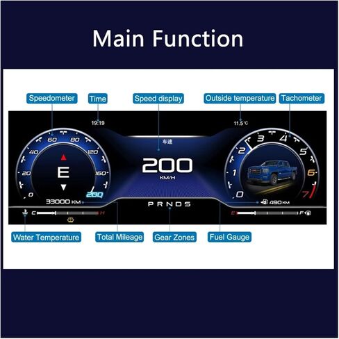 12.3-inch Digital Instrument Cluster Compatible For Chevrolet Silverado 2014-2019 GMC Sierra Car Cluster Instrument Panel/CarPlay in Kuwait