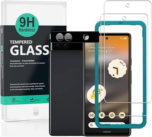 واقي شاشة لهاتف Google Pixel 6 [عبوة من قطعتين]، زجاج مقسى بصلابة 9H، سهل التركيب، خالي من الفقاعات in Kuwait