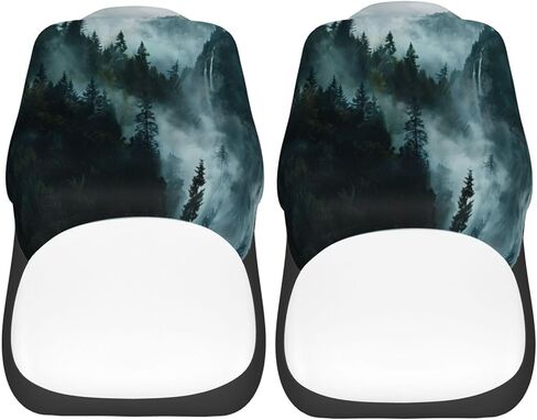 Foruidea Misty Mountain Landscape Forests Car Seat Covers Universal 2 Pcs Auto Front Seat Cover Fit Most Cars,SUV,Sedan,Trucks in Saudi Arabia