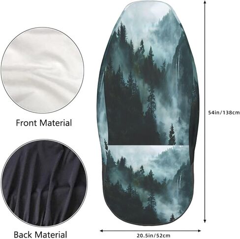 Foruidea Misty Mountain Landscape Forests Car Seat Covers Universal 2 Pcs Auto Front Seat Cover Fit Most Cars,SUV,Sedan,Trucks in Saudi Arabia