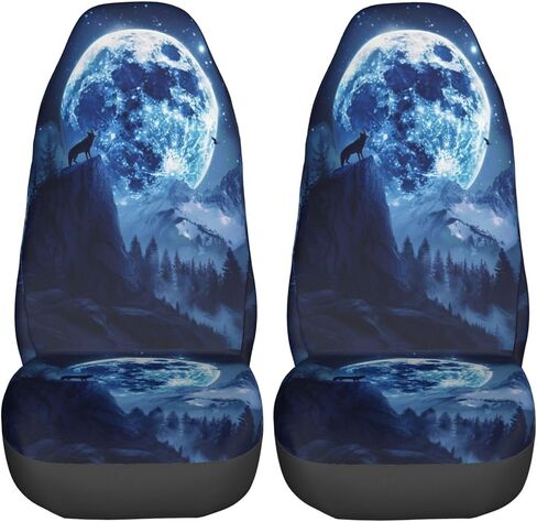 Foruidea Misty Mountain Landscape Forests Car Seat Covers Universal 2 Pcs Auto Front Seat Cover Fit Most Cars,SUV,Sedan,Trucks in Saudi Arabia