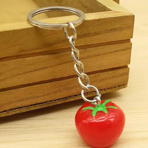 10 Pcs Tomato Keychain Key Chain Fruit Keyrings Handbag Purse Charm Pendant Cute Bag Accessories Hanging Key Ring for Women Girls in Kuwait