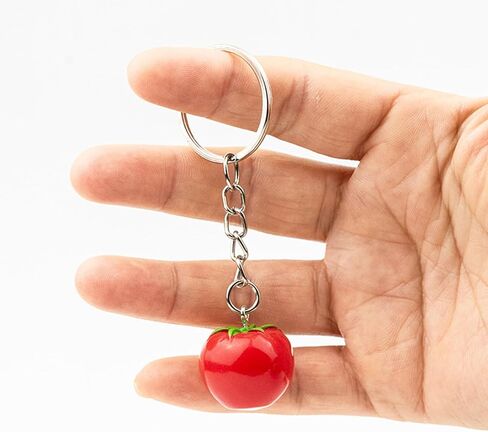 10 Pcs Tomato Keychain Key Chain Fruit Keyrings Handbag Purse Charm Pendant Cute Bag Accessories Hanging Key Ring for Women Girls in Kuwait