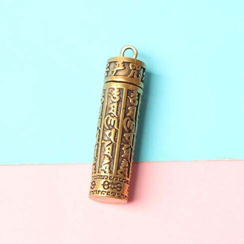 4PC Antique Copper Heart Sutra Keychains – Vintage Brass Buddhist Pendant, Universal Lotus Amulet for Car Keys in Saudi Arabia