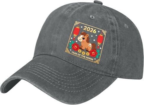 Happy New Year of The Horse 2026 Golf Hats Beach Cap for Women in Saudi Arabia