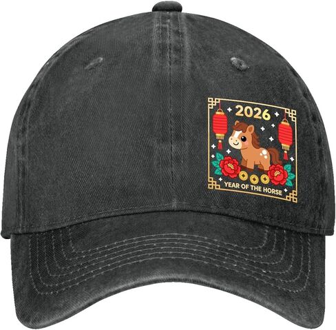 Happy New Year of The Horse 2026 Golf Hats Beach Cap for Women in Saudi Arabia