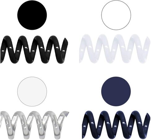 TruBind 10mm (3/8 in.) Spiral Binding Coils for Reports, Presentations and Proposals | 4:1 Pitch | 12 in. Length | Multicolor | 75 Sheets Binding Capacity | 100 Pack in Kuwait