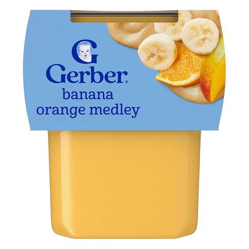 Gerber 2nd Foods Natural for Baby WonderFoods Baby Food, Banana Orange Medley, 4 oz Tubs (2 Pack) in Saudi Arabia