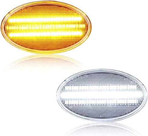 LED Front Fender Side Marker Light Compatible with Freightliner M2 106 112 2002-2022, [DOT Certified] [IP67 Waterproof] Turn Signal Marker Light, 2 PCS, Smoked Lens in Kuwait