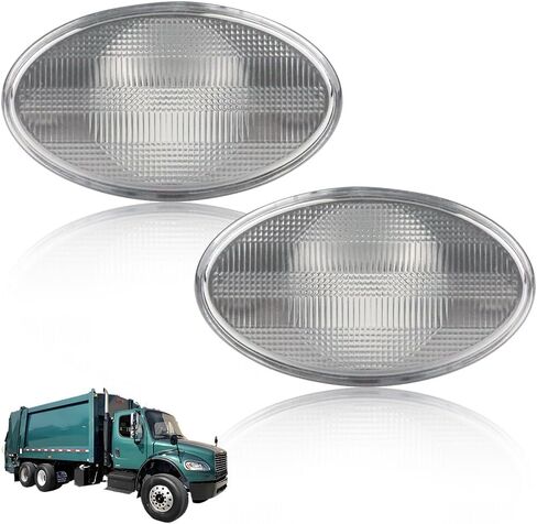 LED Front Fender Side Marker Light Compatible with Freightliner M2 106 112 2002-2022, [DOT Certified] [IP67 Waterproof] Turn Signal Marker Light, 2 PCS, Smoked Lens in Saudi Arabia