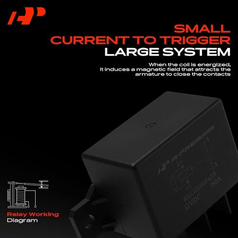 A-Premium 12V 150A 4-Pin SPST Relay مع قوس ومقاومة متوافق مع السيارات والشاحنات والقوارب البحرية in Saudi Arabia