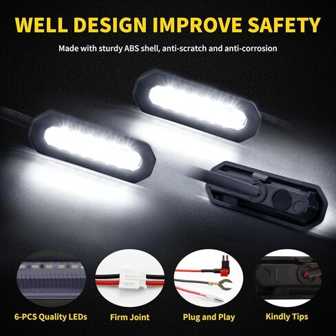 AUXLIGHT 3-PCS LED Grille Lights for For-d Bronco 2021-2023 Badlands/Wildtrak/Everglades Accessories, 2/4-Door OEM Grill Lights with Fuse & Wiring Harness (White) in Kuwait