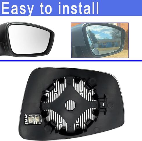 2015 Passat Passenger Side Heated Mirror Glass Replacement for 2013-2018 Volkswagen Passat,2012-2016 Beetle, 2011-2018 Jetta Right Side View Heated Convex Mirror with Rear Holder 5C6857521 5C6857522 in Saudi Arabia