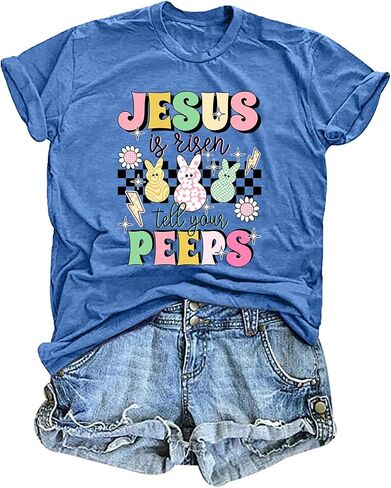 Easter Tshirt Women Silly Rabbit Easter is for Jesus Graphic Shirt Christian Tee Jesus Top in Saudi Arabia