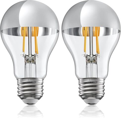 لمبة إضاءة نصف كروم قابلة للتعتيم من TORCHSTAR، 4.5 وات (40 وات مكافئة)، مصابيح إضاءة LED مضادة للوهج، مدرجة في قائمة UL، لمبة E26 مغموسة بالذهب، لمبة اديسون LED عتيقة A19 لغرفة النوم والمطبخ، 2700 كلفن أبيض ناعم، حزمة من 2 in Kuwait