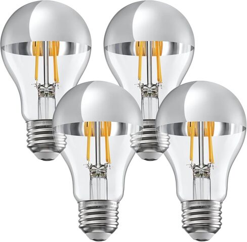 لمبة إضاءة نصف كروم قابلة للتعتيم من TORCHSTAR، 4.5 وات (40 وات مكافئة)، مصابيح إضاءة LED مضادة للوهج، مدرجة في قائمة UL، لمبة E26 مغموسة بالذهب، لمبة اديسون LED عتيقة A19 لغرفة النوم والمطبخ، 2700 كلفن أبيض ناعم، حزمة من 2 in Kuwait
