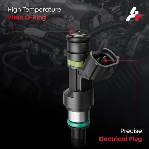 Fuel Injectors Set of 4, Compatible with Nissan Sentra 2007-2012, NV200 2013-2017-L4 2.0L, Nissan Versa 2007-2012, Cube 2009-2014 L4 1.8L, 18 Holes, Replace Part FBY2850 16600-EN200 in Kuwait