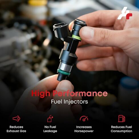 Fuel Injectors Set of 4, Compatible with Nissan Sentra 2007-2012, NV200 2013-2017-L4 2.0L, Nissan Versa 2007-2012, Cube 2009-2014 L4 1.8L, 18 Holes, Replace Part FBY2850 16600-EN200 in Kuwait