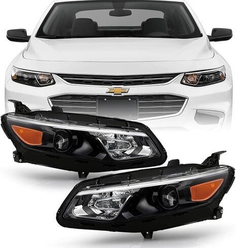ACANII - For [Halogen Model] 2016 2017 2018 Chevy Malibu Projector Headlights Headlamps Pair Set Replacement Left+Right in Saudi Arabia
