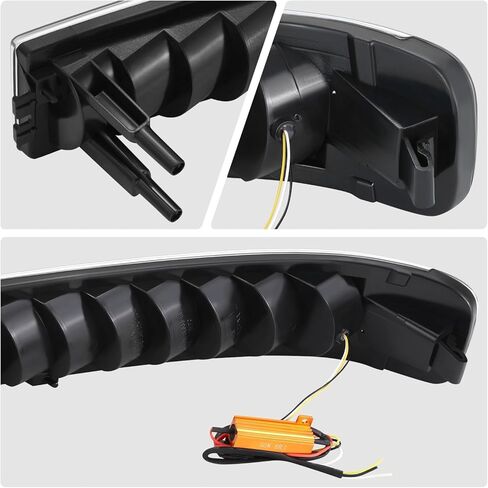 DNA MOTORING Pair Sequential Start Up LED DRL Turn Signal Bumper Lights Compatible with Chevy GMC Express Savana 1500 03-14 / Express Savana 2500 3500 03-23, Black/Amber, BL-LED-CEGS03-BK-AM in Saudi Arabia