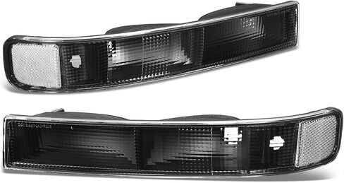 DNA MOTORING Pair Sequential Start Up LED DRL Turn Signal Bumper Lights Compatible with Chevy GMC Express Savana 1500 03-14 / Express Savana 2500 3500 03-23, Black/Amber, BL-LED-CEGS03-BK-AM in Saudi Arabia