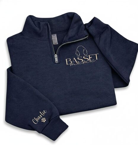 Chillever Custom Dog Breed Sweatshirt, Dog Mom Dad Sweatshirt, Custom Embroidered Zip Sweatshirts, Pet Lover Pet Owner Gifts in Kuwait