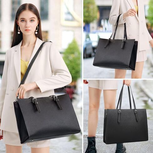Laptop Bag for Women 15.6 inch Laptop Tote Bag Leather Classy Computer Briefcase Work Waterproof Handbag Professional Womens Business Office Bag Purse 2pcs in Saudi Arabia