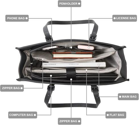 Laptop Bag for Women 15.6 inch Laptop Tote Bag Leather Classy Computer Briefcase Work Waterproof Handbag Professional Womens Business Office Bag Purse 2pcs in Saudi Arabia