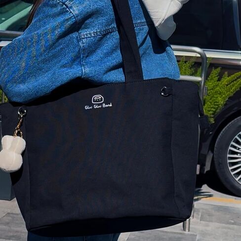 حقيبة كمبيوتر محمول من القماش ذات سعة كبيرة مع سحاب، حقيبة عمل متعددة المقصورات للنساء مقاس 14 بوصة in Kuwait